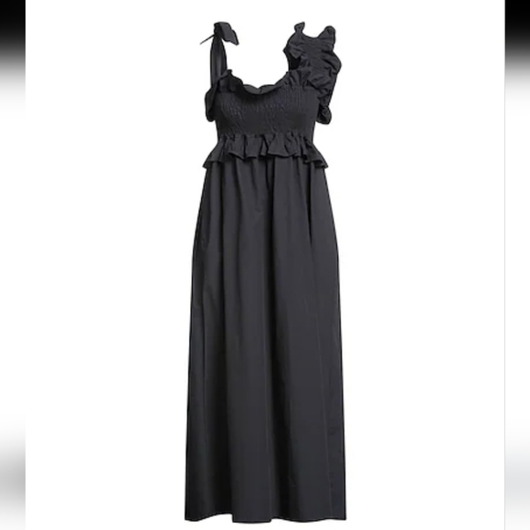 Alpha Studio Black Ruffle Midi‎ Dress - Picture 1 of 10